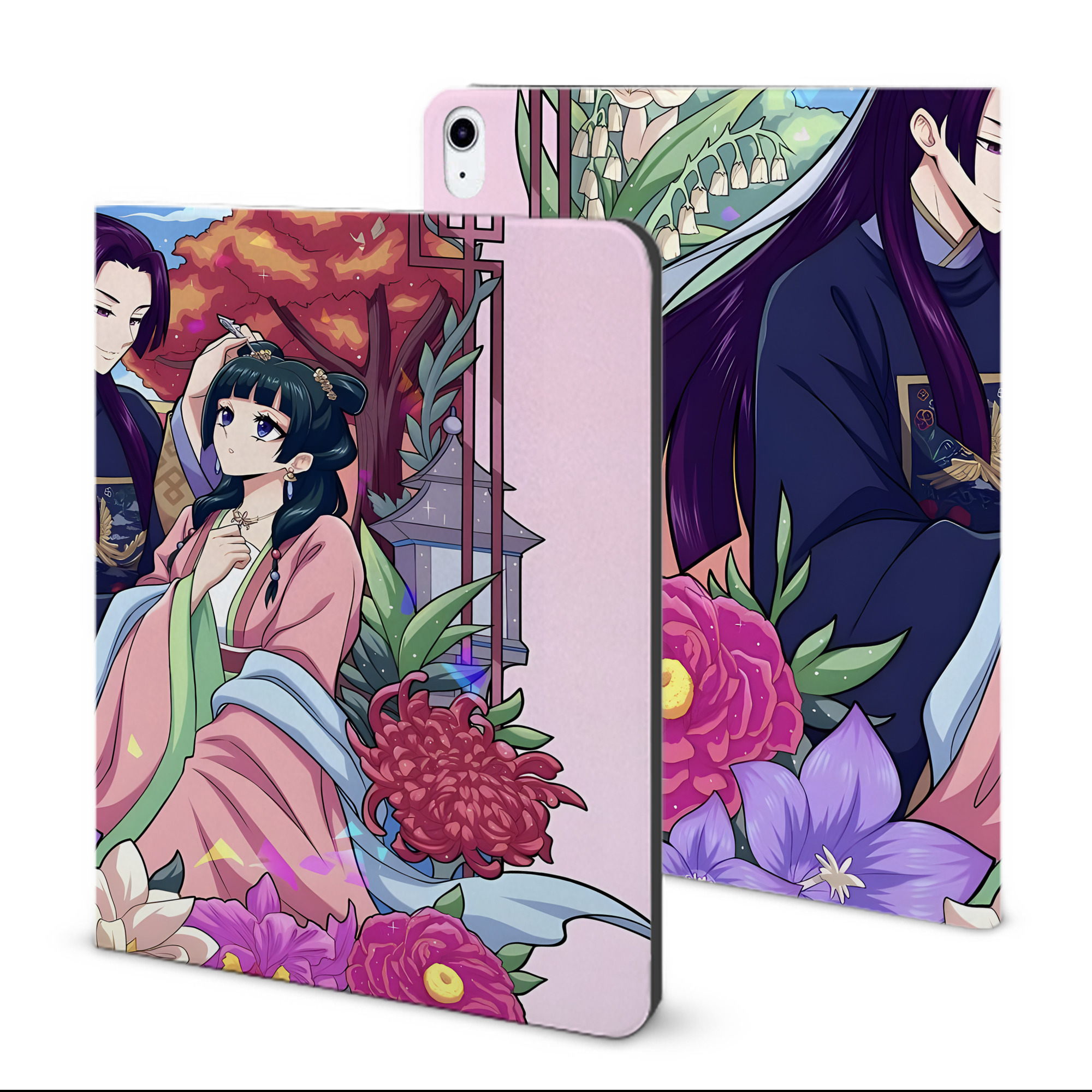 （画像用） 薬屋のひとりごと The Apothecary Diaries IPad ケース ブック型 PUレザー TPU 耐衝撃 軽量 薄型 ペン収納なし 全面保護 IPad 各モデル対応